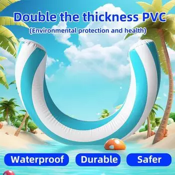 1 шт. ПВХ взрослый плавающий круг для отдыха на открытом воздухе плавательный круг для вечеринок полукруглое кольцо прочный надувной плавательный круг для развлечений 2 цвета 60*75cm синий