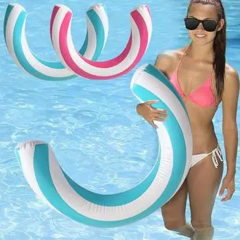 1 шт ПВХ забавное плавательное кольцо прочное полукруглое кольцо для отдыха на открытом воздухе плавающее кольцо для взрослых 2 цвета 60*75cm синий