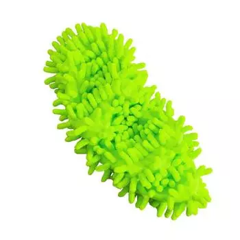 1 шт. Пылесос для чистки обуви из синели, тканевые тапочки из кораллового флиса, ленивая швабра для уборки пола в ванной, чехол для обуви зелёный