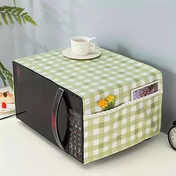 1 шт. пылезащитный чехол бытовой с боковыми карманами пылезащитная ткань для микроволновой печи 35 * 100cm синий