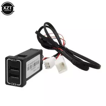 1 шт. QC3.0 быстрое зарядное автомобильное зарядное устройство с двойным USB-разъемом телефон PDA DVR адаптер Plug & Play зарядный кабель для Toyota красный