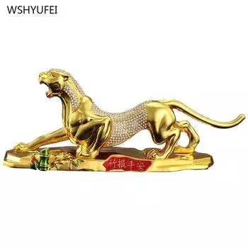 1 шт. Qianqian Leopard Car Accessories Alloy Crafts Car Decorations Living Room Desktop Office Sculpture Statue Gift To Newsel