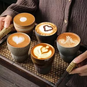 1 шт. японская керамическая кофейная чашка, керамические чашки для эспрессо, винтажная чашка для чая кунг-фу, офисная и бытовая кружка для воды оптом 150ml