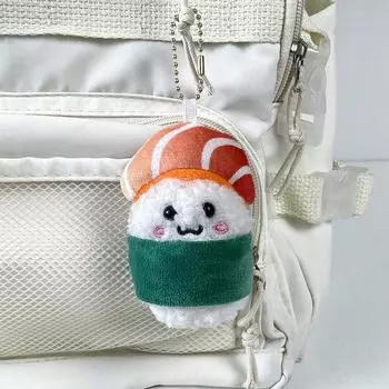 1 шт. японская кукла-лосось, плюшевый брелок, мягкий, сделай сам, украшение, мультяшный, милый, суши, рис и овощной рулет, кукла, брелок для автомобиля зелёный