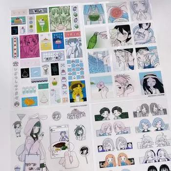 1 шт. японские наклейки в стиле ретро аниме для девочек в стиле сева PET Kawaii, скрапбукинг, журнал, украшение своими руками, чехол для телефона, украшение для багажа