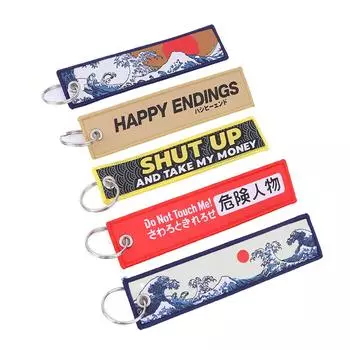 1 шт. японские волны художественный рисунок вышивка брелки рюкзак брелки мотоциклы брелок брелки косплей аксессуары подарок