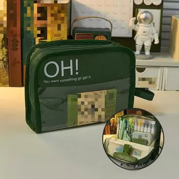 1 шт. японский INS Canvas большой открывающийся простой мешочек для ручек большой емкости многослойный карандаш канцелярский мешок для хранения школьные принадлежности 12.5*21.5*8.5cm