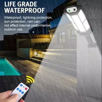 1 шт. яркий светодиодный солнечный настенный светильник, датчик движения IP65, 3 режима освещения, уличный садовый уличный фонарь для безопасности 1pcs