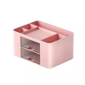 1 шт., ящик для хранения канцелярских принадлежностей, студенческий стол в общежитии, офисный держатель для ручек, тип ящика, несколько отделений, защита от пыли розовый