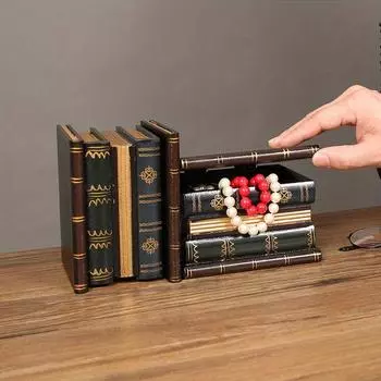 1 шт. ящик для хранения книг в форме моделирования, небольшой ящик для хранения в форме книги, украшение книжной полки, держатель для ручки для имитации книги, офисные украшения для поддельных книг