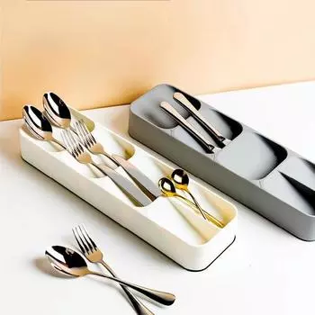 1 шт., ящик для хранения кухонной посуды, вилка, ложка, органайзер для столовых приборов, многослойный регулируемый ящик для столовых приборов, лоток для столовых приборов