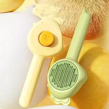 1 шт. Расческа для домашних животных, для ухода за кошками и собаками, для удаления шерсти, массажная щетка, чистка, принадлежности для домашних животных, для удаления пуха, самоочищающаяся игла зелёный