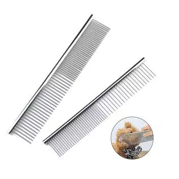 1 шт. расческа для удаления шерсти домашних животных из нержавеющей стали, расческа для ухода за домашними животными, бережно удаляет свободные спутанные волосы, чистящие средства для кошек