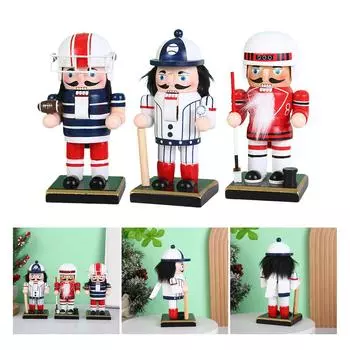 1 шт. расписанные вручную рождественские щелкунчики, украшение 16 см, пухлые спортсмены, грецкие орехи, солдаты, кукольные украшения красный