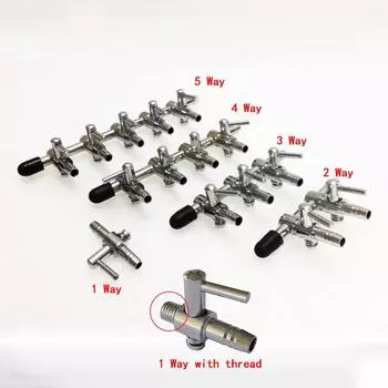 1 шт. распределитель воздушного клапана для аквариума, воздушный насос 1, 2, 3, 4, 5 способов 1 Way With Thread