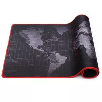 1 шт. Расширенная карта мира игровой коврик для мыши черная ткань большой красный край резиновый офисный коврик для клавиатуры Map Mouse Pad