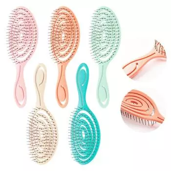 1 шт. Расслабляющая массажная расческа для волос, эластичная ажурная расческа для волос, распутывающая кожу головы, укладочная расческа для женщин, завивка, инструмент для укладки волос розовый