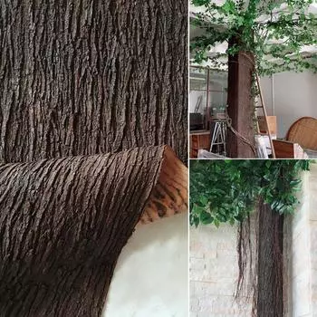 1 шт. Растительное покрытие, настенное украшение, искусственная кора, сделай сам, искусственная имитация коры дерева, режущаяся поддельная растительная водопроводная колонна, блок 1mx0.4m