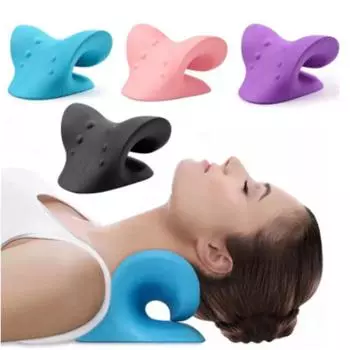 1 шт., растяжитель для шеи и плеч, расслабляющий шейный мануальный тяговый прибор, подушка для облегчения боли, массажер для выравнивания шейного отдела позвоночника синий