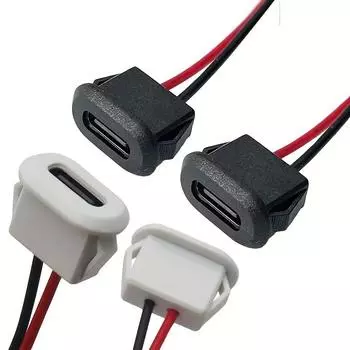 1 шт., разъем для зарядного устройства USB-C, 3 А, сильноточный разъем для быстрой зарядки, порт USB типа C, разъем типа «мама», тип C с пряжкой для карты 1pc чёрный