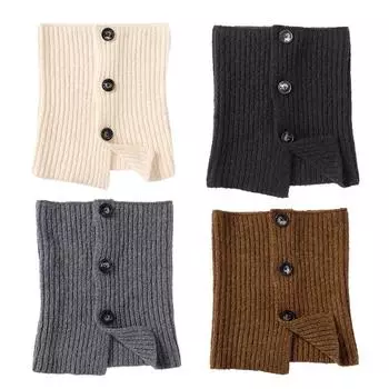 1 шт. Раздельная вилка шерстяной холодостойкий шейный шарф шейный бандаж универсальная пуговица вязаная шаль защита шеи