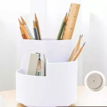 1 шт., разделенный многослойный вращающийся держатель для карандашей, большая емкость, офисный стол, индивидуальный простой многофункциональный ящик для хранения
