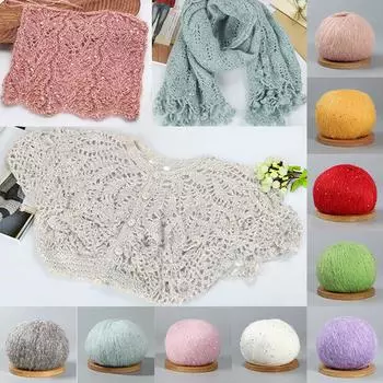 1 шт., различные цвета, вязальный шарф, пряжа, мохер, шерсть, шерстяной шар, ручная работа, сделай сам, тонкий мохер, овца