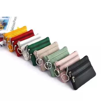 1 шт. различные стили, кожаный женский кошелек, кошелек с 3 молниями, кошелек для монет, брелок для монет, держатель для карт, кошелек для мелочи красный