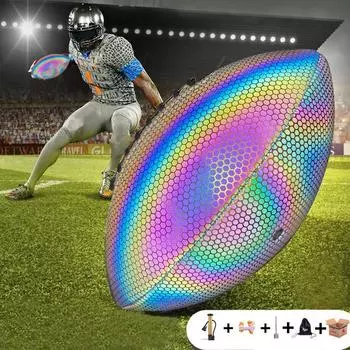 1 шт. Размер 9 Американский светящийся регбийный мяч для взрослых и молодежи, тренировочный игровой мяч, светящийся, светоотражающий, регбийный мяч стандартного размера