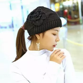 1 шт., разноцветная женская шерстяная вязаная повязка на голову для девочек, зимняя лыжная повязка для волос, наушники, повязка для волос чёрный