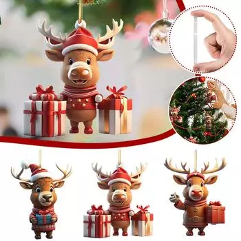 1 шт. разноцветные 2D смоляные рождественские украшения мультяшные украшения для вечеринок подвесные подвесные аксессуары C1O0 C-1pcs