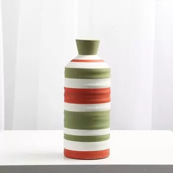 1 шт., разноцветные полосатые настольные украшения, фарфоровые вазы с цветочным рисунком, керамическая ваза, держатель для цветочной композиции