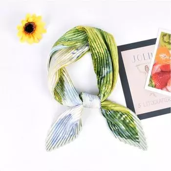 1 шт. разноцветный хиджаб тюрбан шляпа натуральный узор модный платок шелковый шейный платок классический стиль квадратный шарф мягкие повязки на голову жёлтый