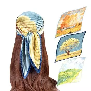 1 шт. разноцветный хиджаб тюрбан шляпа шелковый шейный платок классический стиль квадратный шарф модный платок мягкие повязки аксессуары для волос жёлтый