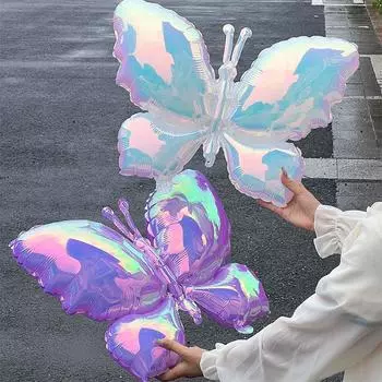 1 шт. разноцветный воздушный шар из алюминиевой фольги в виде бабочки подойдет для тематической вечеринки с бабочками, свадьбы, дня рождения, украшения подарка Other