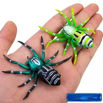 1 шт., реалистичная мягкая приманка-паук, 7 см, рыболовные приманки, тройные крючки, искусственная мягкая приманка, снасти