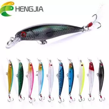 1 шт., реалистичная приманка для щуки, 9 см, 8 г, воблер Hengjia, рыболовная приманка для гольяна с перьевым крючком