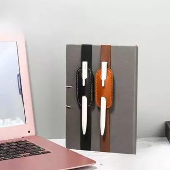 1 шт. Регулируемая эластичная лента держатель для ручки цветной чехол из искусственной кожи чехол для ручки эластичный держатель для ручки для блокнота съемный чёрный