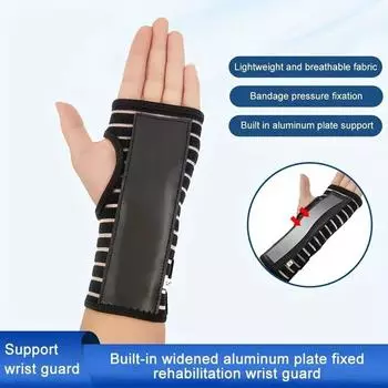 1 шт. регулируемая дышащая шина для поддержки запястья, идеально подходит для растяжений запястного канала S (1 Left) чёрный