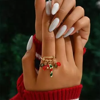 1 шт регулируемое кольцо рождественские кольца подарок ювелирные изделия рождественская вечеринка