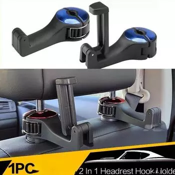 1 шт. регулируемые крючки для подголовника автомобиля, мобильная подставка, автомобильный держатель для телефона, застежка на спинку сиденья, вешалка синий