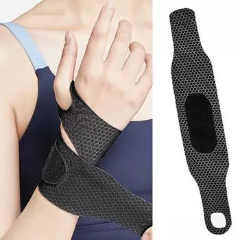 1 шт. Регулируемые напульсники Защитная поддержка запястья Браслет для тренажерного зала Спортивный напульсник Защита запястья Повязка для фиксации при травме Ремешок чёрный