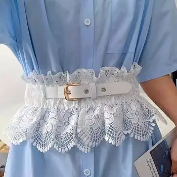 1 шт. регулируемый элегантный галстук-бабочка с запахом вокруг корсета в стиле бохо, кружевной пояс, мягкий широкий пояс белый