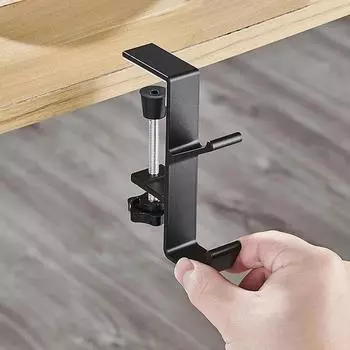 1 шт. Регулируемый кронштейн для крючка на столе, стойка для хранения вещей в домашнем офисе без проколов серый