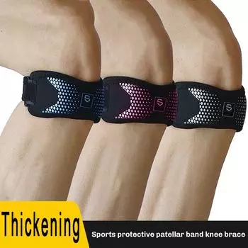 1 шт. Регулируемый наколенник для облегчения боли в колене, стабилизатор надколенника, поддержка для пешего туризма, футбола, баскетбола, бега, спорта чёрный
