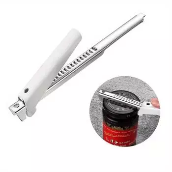 1 шт. Регулируемый нож для банок, консервные ножи, нержавеющая сталь, многофункциональный нескользящий нож для открывания бутылок, ручные кухонные гаджеты белый