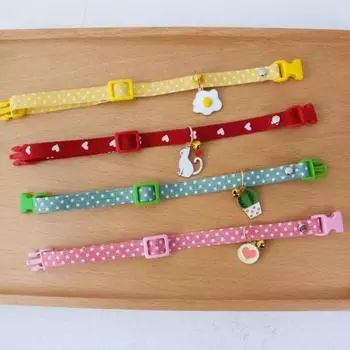 1 шт. регулируемый ошейник для кошек с фруктами, конфетный цвет, подвеска в виде авокадо, симпатичная модная пряжка для безопасности, ожерелье для собак из нейлона с колокольчиками as shown