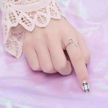 1 шт. Регулируемый размер пряжи кольцо кошачьи ушки вязание крючком кольцо для начинающих вязание крючком петли нити обернутые кольца регулятор натяжения инструмент серебряный