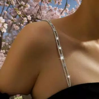 1 шт. Регулируемый роскошный стразовый ремешок для нижнего белья, сексуальная простая плечевая цепочка, универсальная цепочка для плеч свадебного платья, холтер, цепочка для плеч 1PCS