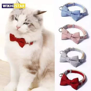 1 шт. Регулируемый узел для галстука в виде кошачьего воротника в клетку - идеально подходит для праздничного наряда и повседневной носки красный